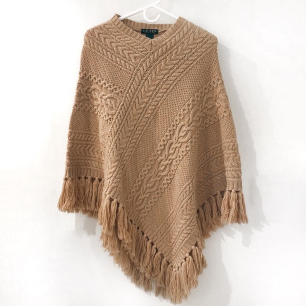 🚨SOLD 🆕 Ralph Lauren Tan Poncho, One Size